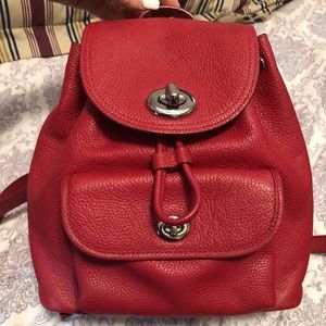 COACH red mini backpack